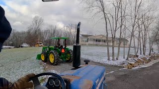 Cleaning Out Ditches on a Cold, Muddy Day and a smoky cold start!