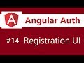 Angular Authentication Tutorial - 14 - Registration UI