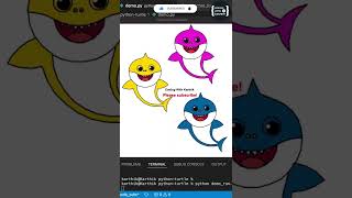 How to draw Shark using python turtle | Python Turtle Graphics 17 |New Baby shark with Python Turtle