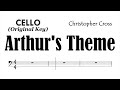 Athur's Them Cello Sheet Music Backing Track Play Along Partitura Christopher Cross