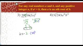 Lesson 7.4 - Simplifying nth Roots of Monomials