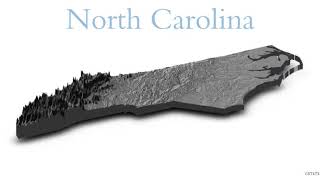 North Carolina Topography  - 3D Elevation Map