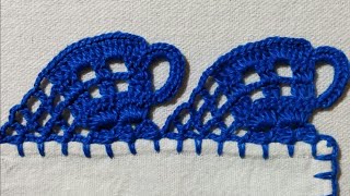 Barrado de canecas carreira única # perfeito # fácil de fazer@Canalcrocheparainiciantes