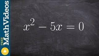 Solving by factoring using the distributive property x^2 - 5x = 0