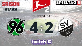 Hannover 96 | 4 - 2 | SV Sandhausen | 8. Spieltag | 2. Bundesliga | Saison 21/22