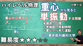 【ハイレベル物理19（力学）】重心から見ると単振動するとかいう問題