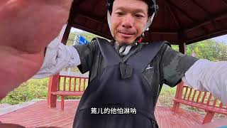 騎行湖北丹江口水庫，小狗不慎落水，想釣個魚改善伙食也落空