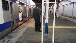 常磐線柏駅での車掌動作２