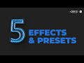 5 Effects and Presets you should learn in After effects | Motion Graphics