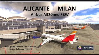 Volamos de Alicante a Milan, con Beyond ATC, GSX, y AirTool, Airbus A320 de FBW