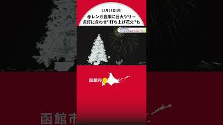 函館市ベイエリアのイルミネーション 赤レンガ倉庫そばに高さ20メートルの巨大ツリー 15万個の電球輝く イルミとともに味わいたい道産食材を使ったスープ