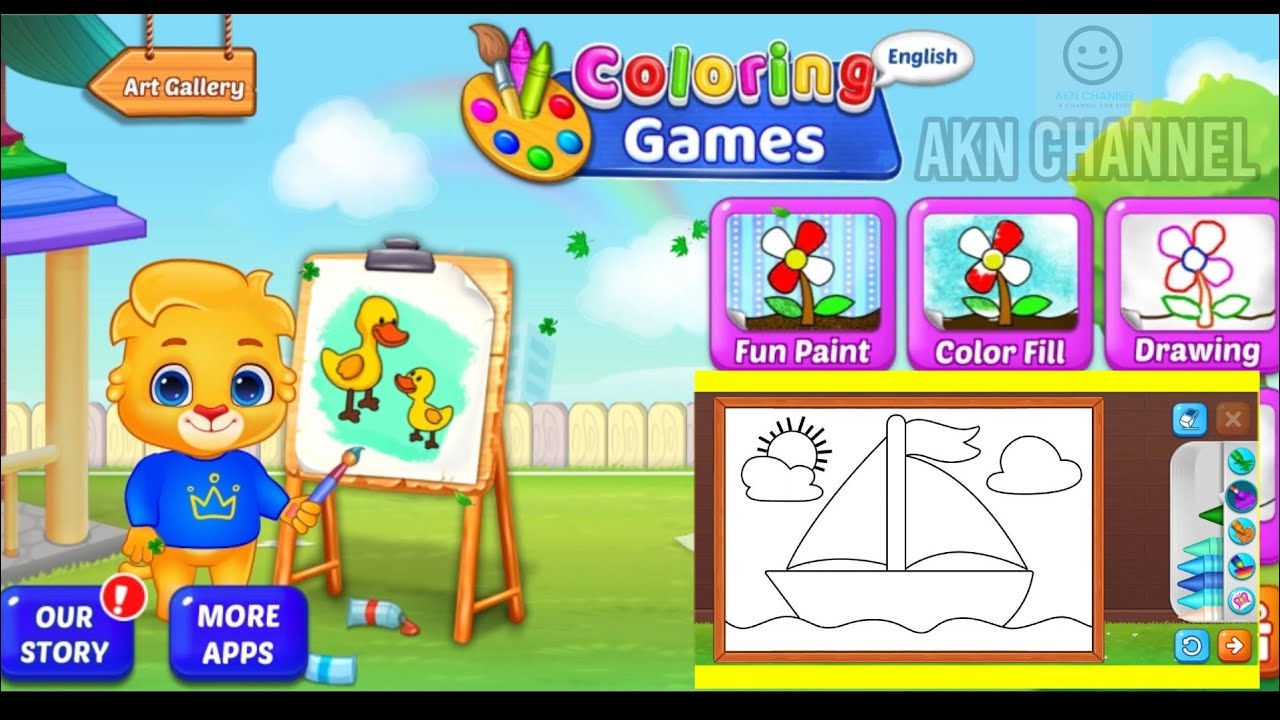 Drawing And Coloring For Kids Coloring Games Color And Paint Youtube