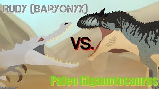 Rudy (Baryonyx) VS. Paleo Giganotosaurus | Ice Age \u0026 Ark: Survival Evolved | STK Full Animation