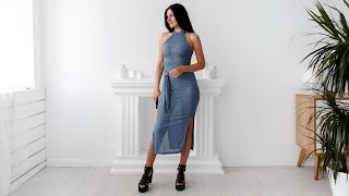 Платье с aliexpress оказалось прозрачным!-Распаковка\\Примерка (Summer blue dress from aliexpress)