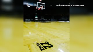 Iowa adds logo to basketball court marking Caitlin Clark's record breaking shot