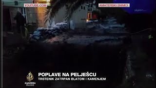 Pelješac: Poplave i bujice nose sve pred sobom