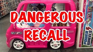 HOME DAYCARE HOME CHILD CARE RECALL|| Barbie Camper Power Wheel Van