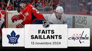 Maple Leafs vs Capitals 13/11 | Faits saillants