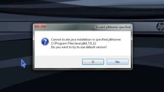 Invalid jdkhome specified