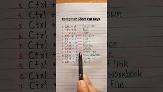 Computer Short Cut Keys 📚🐬 #english #spokenenglish #education #vocabulary #learning #grammar 📗🖍️✅