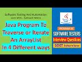30 - Java Program To Traverse or Iterate ArrayList in 4 different ways.