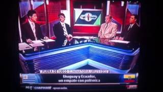 ESPN sobre el penal que no le cobraron a Ecuador contra Uru