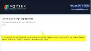 How to create a javascript pop up message or alert - Tutorial