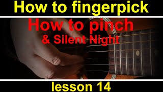 Guitar lesson 14, how to play Silent night fingerstyle on the guitar (Christmas carols)