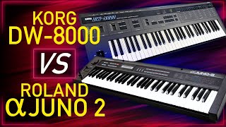 KORG DW-8000 vs ROLAND ALPHA JUNO 2: Battle of the Best Value 80's Synths