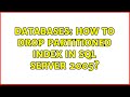 Databases: How to drop partitioned index in SQL Server 2005?