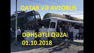 Bakıda dəhşətli qəza. Qatar və avtobus toqquşdu.