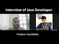 Fresher mock interview for Java Developer