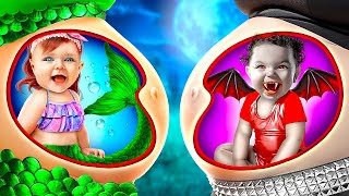 Pregnant Mermaid VS Pregnant Vampire! Pregnant Parenting Lifehacks!