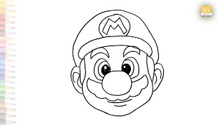 Super Mario Face drawing easy | Game series sketch | How to draw Super Mario head step by step