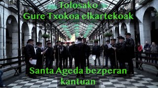 Tolosako Gure Txokoa Elkartekoak(2024ko otsailak 4ean) Santa Ageda bezperan kantuan...