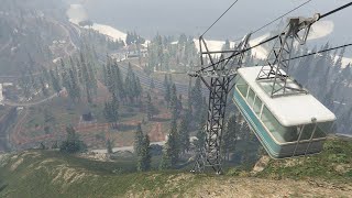 ロープウェーに乗ってチリアド山山頂へ（上り編）cable car in GTA5,PS4