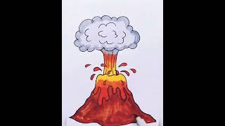 How to Draw A Volcano In Simple 8 Steps #HOWTODRAW #drawing
