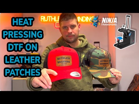 How To Put Dtf On Leather Patches For Hats Using Amazon Hat Press Youtube