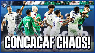Concacaf CHAOS as FOUR players sent off in US-Mexico derby! 🟥