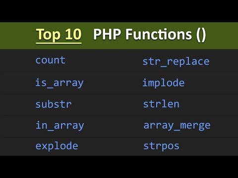 Top 100 PHP Functions ( 1 - 10 ) Learn PHP Programming