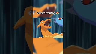 Ash Charizard before VS after Training | Ash Charizard Then VS Now #shorts #viral