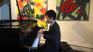 Huang Tiange Plays His Narat of Xinjiang Suite for Fox 5 Interview in Flushing Town Hall