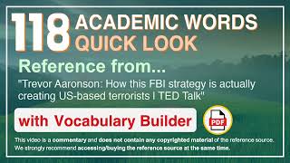 118 Academic Words Quick Look Ref from "How this FBI strategy is actually creating [...], TED"