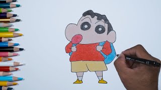 Menggambar dan Mewarnai Kartun Crayon Shinchan | How to easy Draw Crayon Shinchan