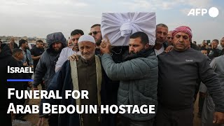 Hundreds gather at Arab Bedouin hostage funeral after body retrieved from Gaza | AFP