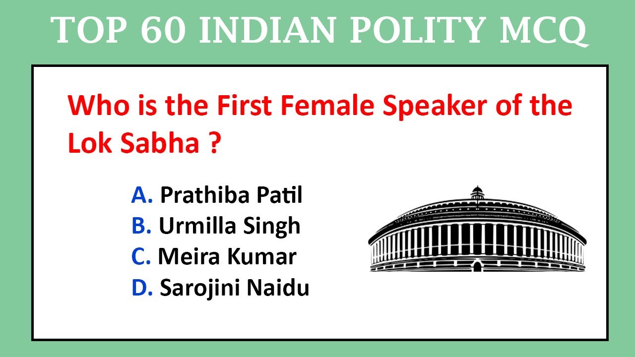 TOP 60 INDIAN POLITY QUESTION ANSWERS | Polity MCQ | Polity Mcqs For ...