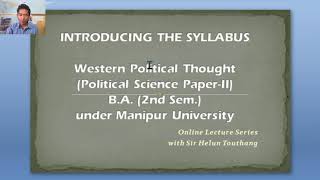 Lecture on Western Political Thought-1: INTRODUCTION OF SYLLABUS
