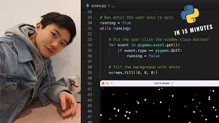Pygame snow animation | Beginner Python Projects