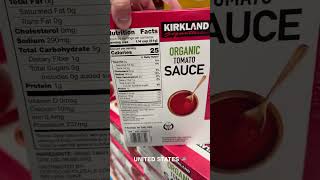 Costco 🇨🇦 vs 🇺🇸 -- Organic Tomato Sauce / Kirkland Signature #costco #groceryshopping #canada #usa