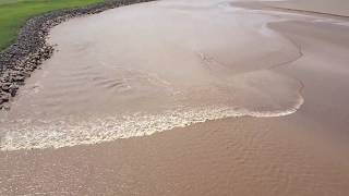 Drone footage of the Tidal bore Truro NS July 7th 2017